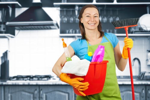 Local cleaners preparing a living room for tenancy handover in SW20
