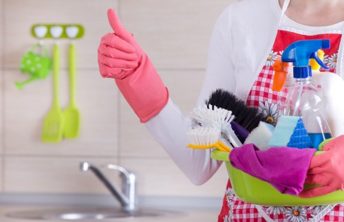Deep carpet cleaning equipment used on a living room carpet