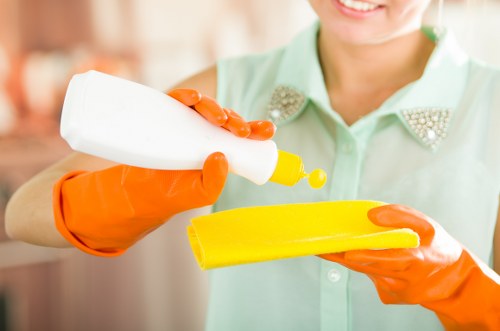 Local post-construction cleaning team working in a SW20 property